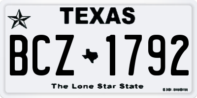 TX license plate BCZ1792