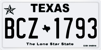 TX license plate BCZ1793