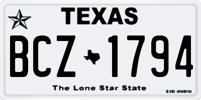 TX license plate BCZ1794
