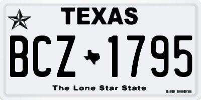 TX license plate BCZ1795