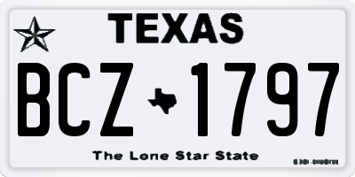 TX license plate BCZ1797