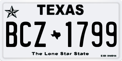 TX license plate BCZ1799