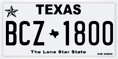 TX license plate BCZ1800