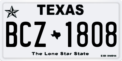 TX license plate BCZ1808
