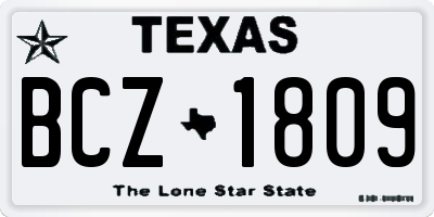 TX license plate BCZ1809