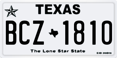 TX license plate BCZ1810
