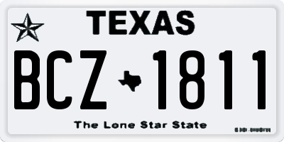 TX license plate BCZ1811