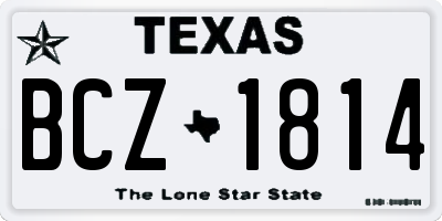 TX license plate BCZ1814