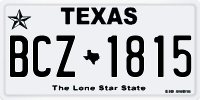 TX license plate BCZ1815