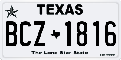 TX license plate BCZ1816