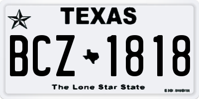 TX license plate BCZ1818