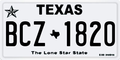 TX license plate BCZ1820