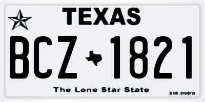 TX license plate BCZ1821