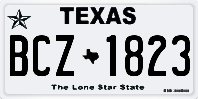 TX license plate BCZ1823