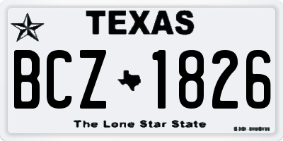 TX license plate BCZ1826