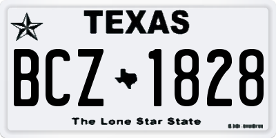 TX license plate BCZ1828