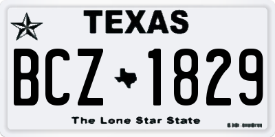 TX license plate BCZ1829