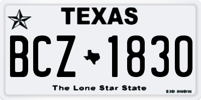 TX license plate BCZ1830