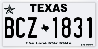 TX license plate BCZ1831