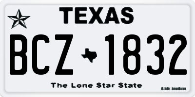 TX license plate BCZ1832