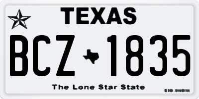 TX license plate BCZ1835