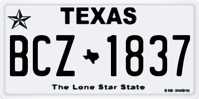 TX license plate BCZ1837