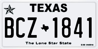 TX license plate BCZ1841