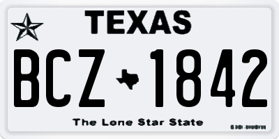 TX license plate BCZ1842