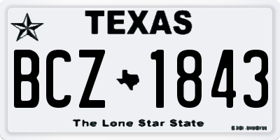 TX license plate BCZ1843
