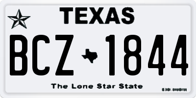 TX license plate BCZ1844