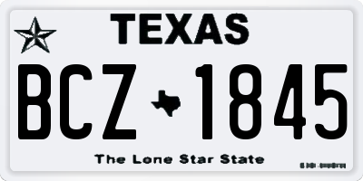 TX license plate BCZ1845