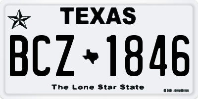 TX license plate BCZ1846