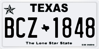 TX license plate BCZ1848