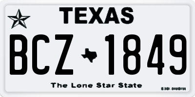 TX license plate BCZ1849