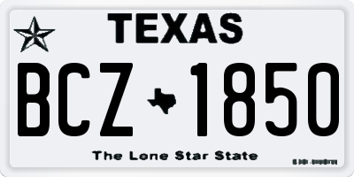 TX license plate BCZ1850
