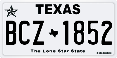 TX license plate BCZ1852
