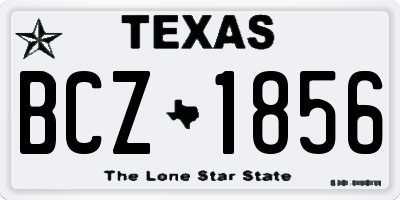 TX license plate BCZ1856