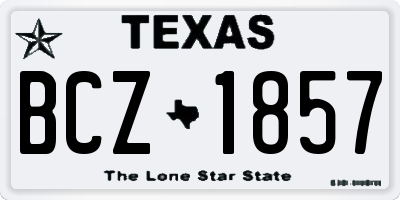 TX license plate BCZ1857