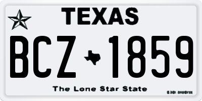 TX license plate BCZ1859