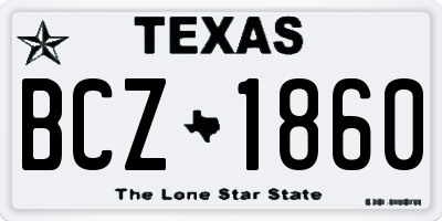 TX license plate BCZ1860