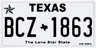 TX license plate BCZ1863