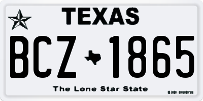 TX license plate BCZ1865