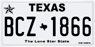 TX license plate BCZ1866