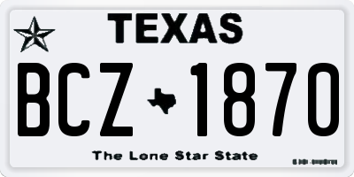TX license plate BCZ1870