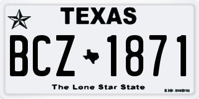 TX license plate BCZ1871