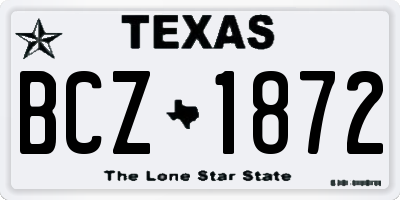 TX license plate BCZ1872
