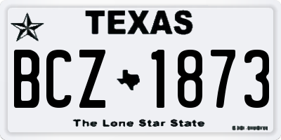 TX license plate BCZ1873