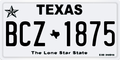 TX license plate BCZ1875
