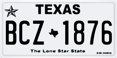 TX license plate BCZ1876