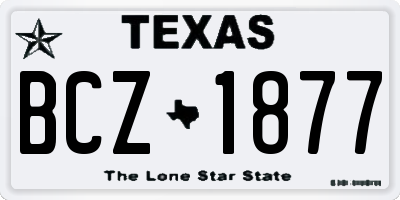 TX license plate BCZ1877